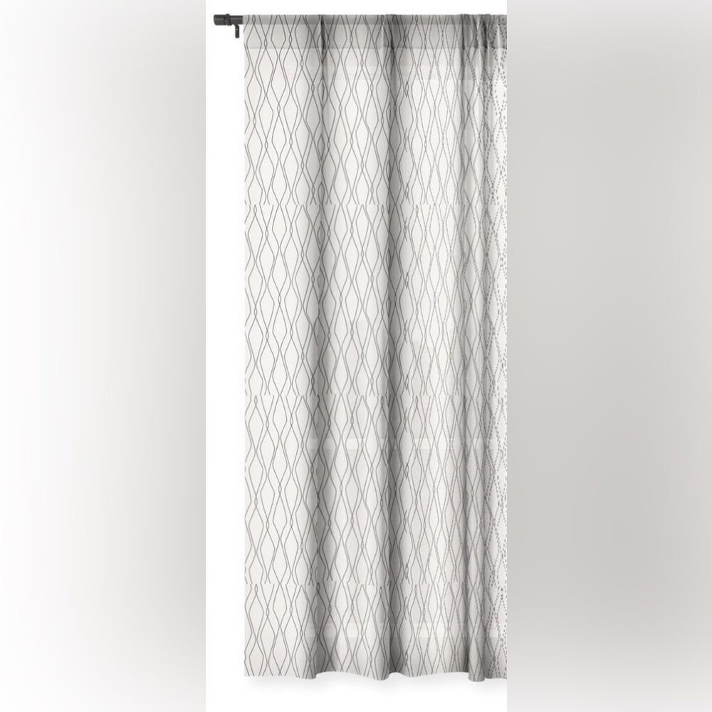 Society 6 Sheer Fuge Slate Single Curtain Panel - 90 x 50”